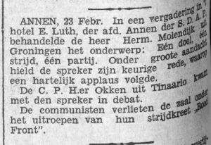 1933-02-24 Vereniging Herm.Molendijk uit gron. C.P.H.er Okken uit Tinaarloo communisten